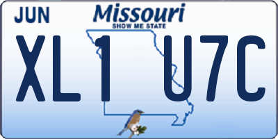 MO license plate XL1U7C