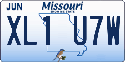 MO license plate XL1U7W