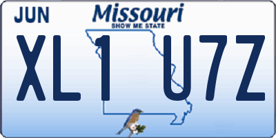 MO license plate XL1U7Z