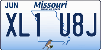MO license plate XL1U8J