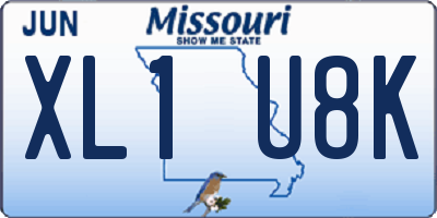 MO license plate XL1U8K
