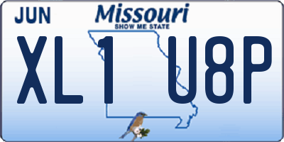 MO license plate XL1U8P