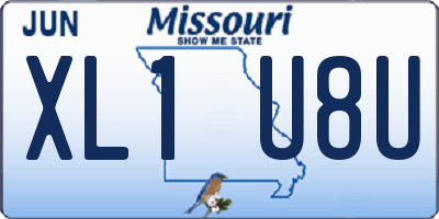 MO license plate XL1U8U
