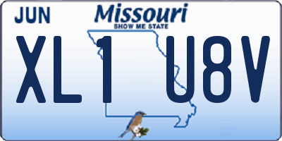 MO license plate XL1U8V