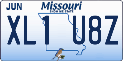 MO license plate XL1U8Z