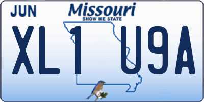 MO license plate XL1U9A