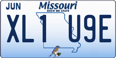 MO license plate XL1U9E