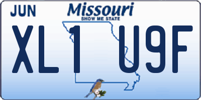 MO license plate XL1U9F