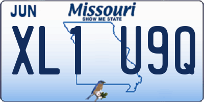 MO license plate XL1U9Q