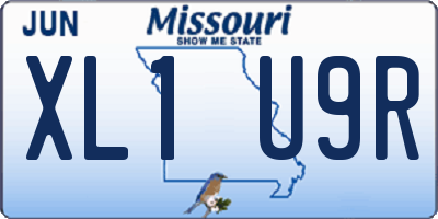 MO license plate XL1U9R