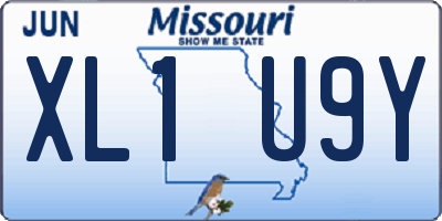 MO license plate XL1U9Y