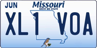 MO license plate XL1V0A