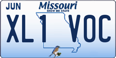 MO license plate XL1V0C