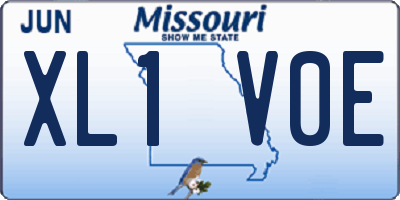 MO license plate XL1V0E
