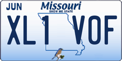 MO license plate XL1V0F