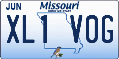 MO license plate XL1V0G