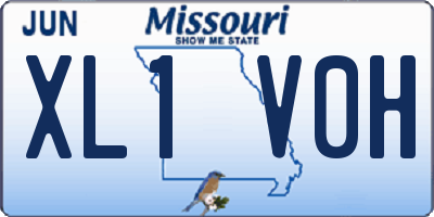 MO license plate XL1V0H