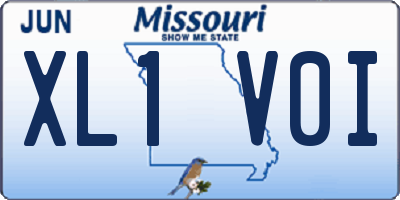 MO license plate XL1V0I
