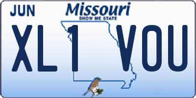 MO license plate XL1V0U