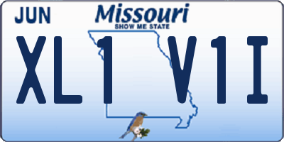 MO license plate XL1V1I