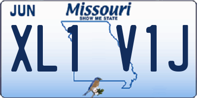 MO license plate XL1V1J