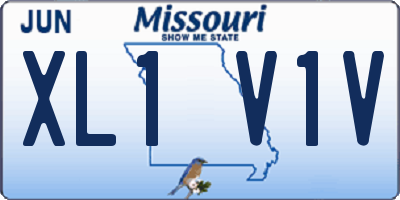 MO license plate XL1V1V