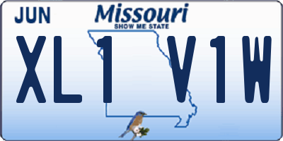 MO license plate XL1V1W