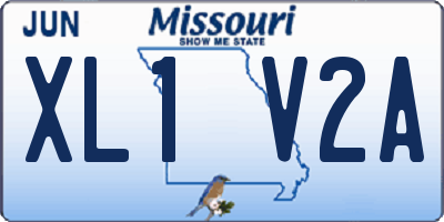 MO license plate XL1V2A