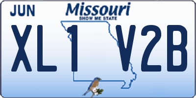 MO license plate XL1V2B