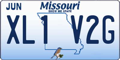MO license plate XL1V2G