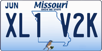 MO license plate XL1V2K
