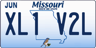 MO license plate XL1V2L