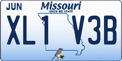 MO license plate XL1V3B