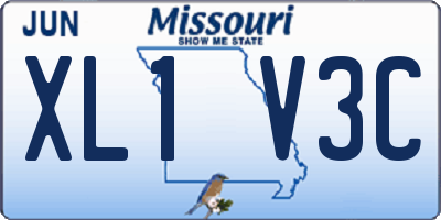 MO license plate XL1V3C