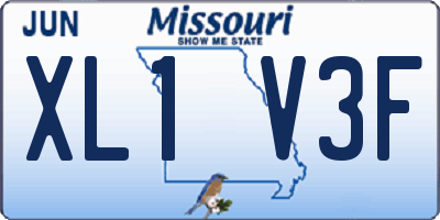 MO license plate XL1V3F