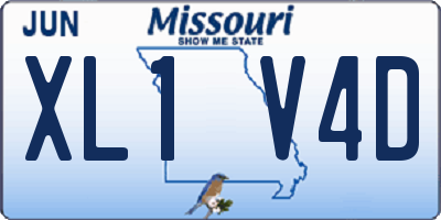 MO license plate XL1V4D