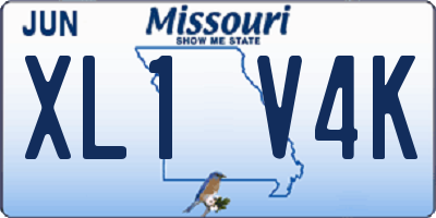 MO license plate XL1V4K