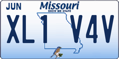 MO license plate XL1V4V