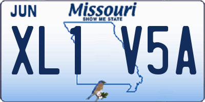MO license plate XL1V5A