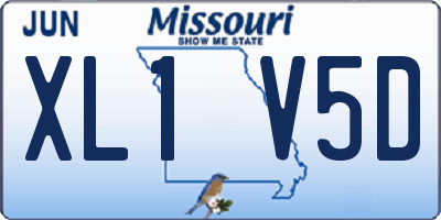MO license plate XL1V5D