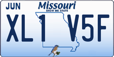 MO license plate XL1V5F