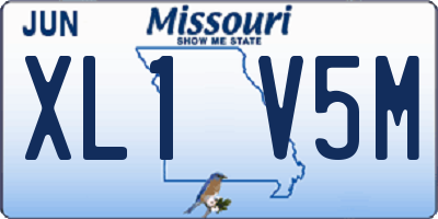 MO license plate XL1V5M