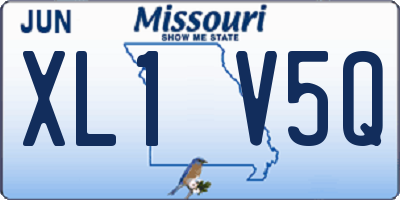 MO license plate XL1V5Q