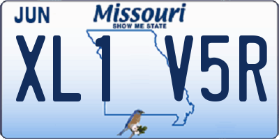 MO license plate XL1V5R