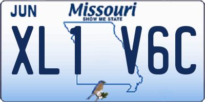 MO license plate XL1V6C