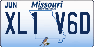 MO license plate XL1V6D