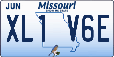 MO license plate XL1V6E