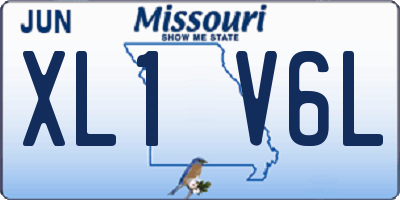 MO license plate XL1V6L