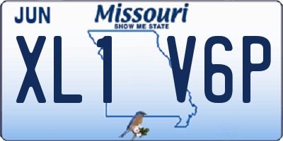 MO license plate XL1V6P