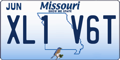 MO license plate XL1V6T